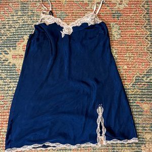 VICTORIA SECRET BLUE AND PINK SLIP DRESS